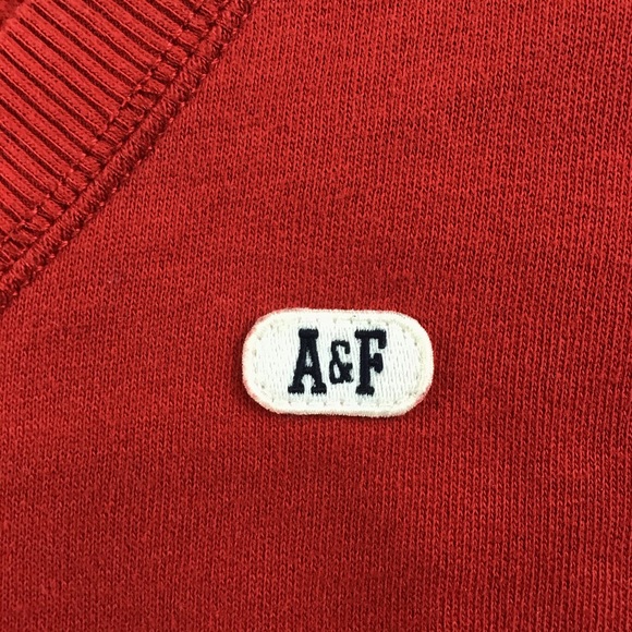 Abercrombie y2k oversized v-neck red sweatshirt patch logo 90s cropped - Picture 4 of 5